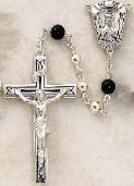 Image of All Sterling Silver & Onyx Catholic Rosary