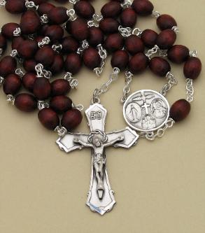 Brown Oval Wood Bead Custom Men's Rosary