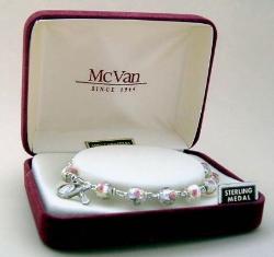 Clear Venetian Glass Bead Rosary Bracelet 