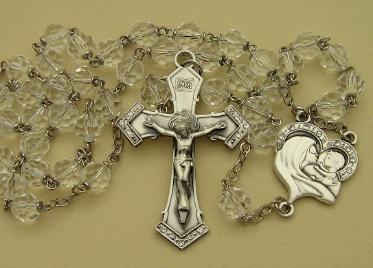 Image of Tin Cut Autrian Crystal Rosary Beads