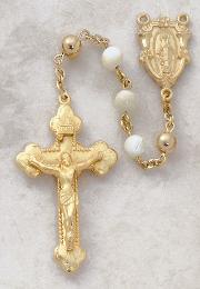 Image of Gold Mother of Pearl Rosary by Creed