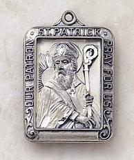Sterling Silver St Patrick Patron Saint medal - engravable back 