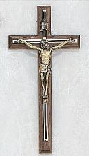 Walnut overlay decorative wooden wall Crucifix