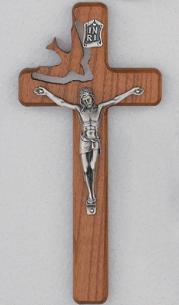 Wood Confirmation Crucifix with descending dove