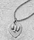 Engravable Holy Spirit Dove and Heart Confirmation necklace