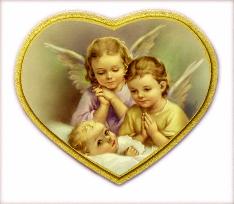 Guardian Angels over Infant Florentine Religious Plaque