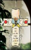As for me and my house stained glass cross