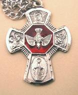 Sterling Silver and Enamel 5-Way medal as confirmation gift