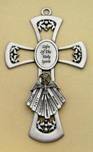 Pewter Gifts of the Holy Spirit Confirmation Cross