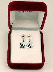 Rhodium Plated Dove Earrings