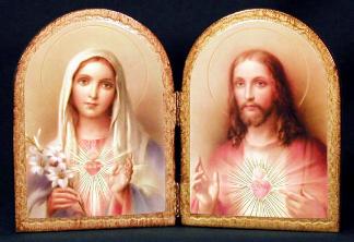 Sacred Heart of Jesus and Immaculate Heart of Mary Diptych
