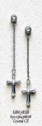 Image of Sterling Silver and Crystal Catholic Jewelry - earrings