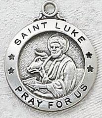Sterling Silver St. Luke Patron Saint Medal